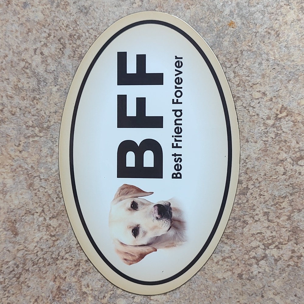 Yellow Labrador Retriever BFF Best Friend Forever Car Magnet